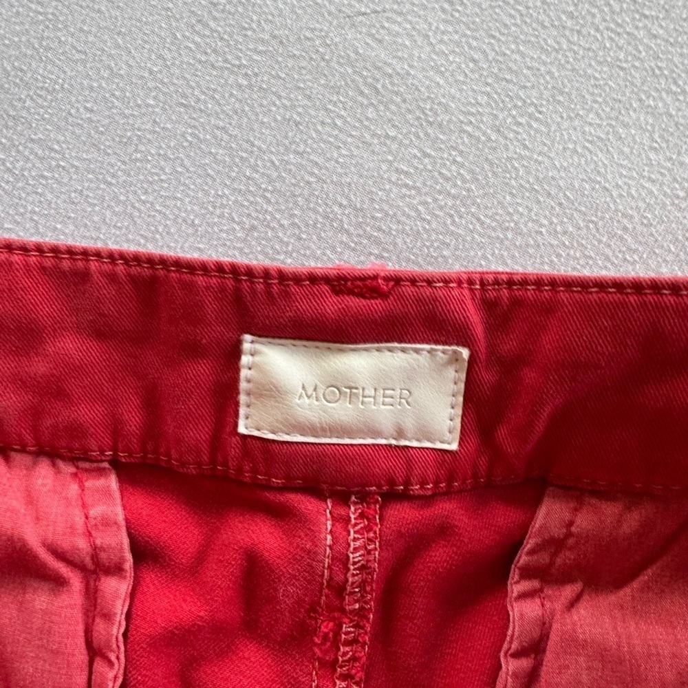 MOTHER Striped Red Cropped Pants Sz 29 - Picture 3 of 7